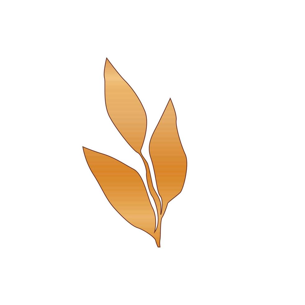 goldreiche Farbverlauf tropische exotische Pflanze Palmblatt Silhouette minimalistisches Plakatelement Symbolmuster isoliert auf weiß vektor