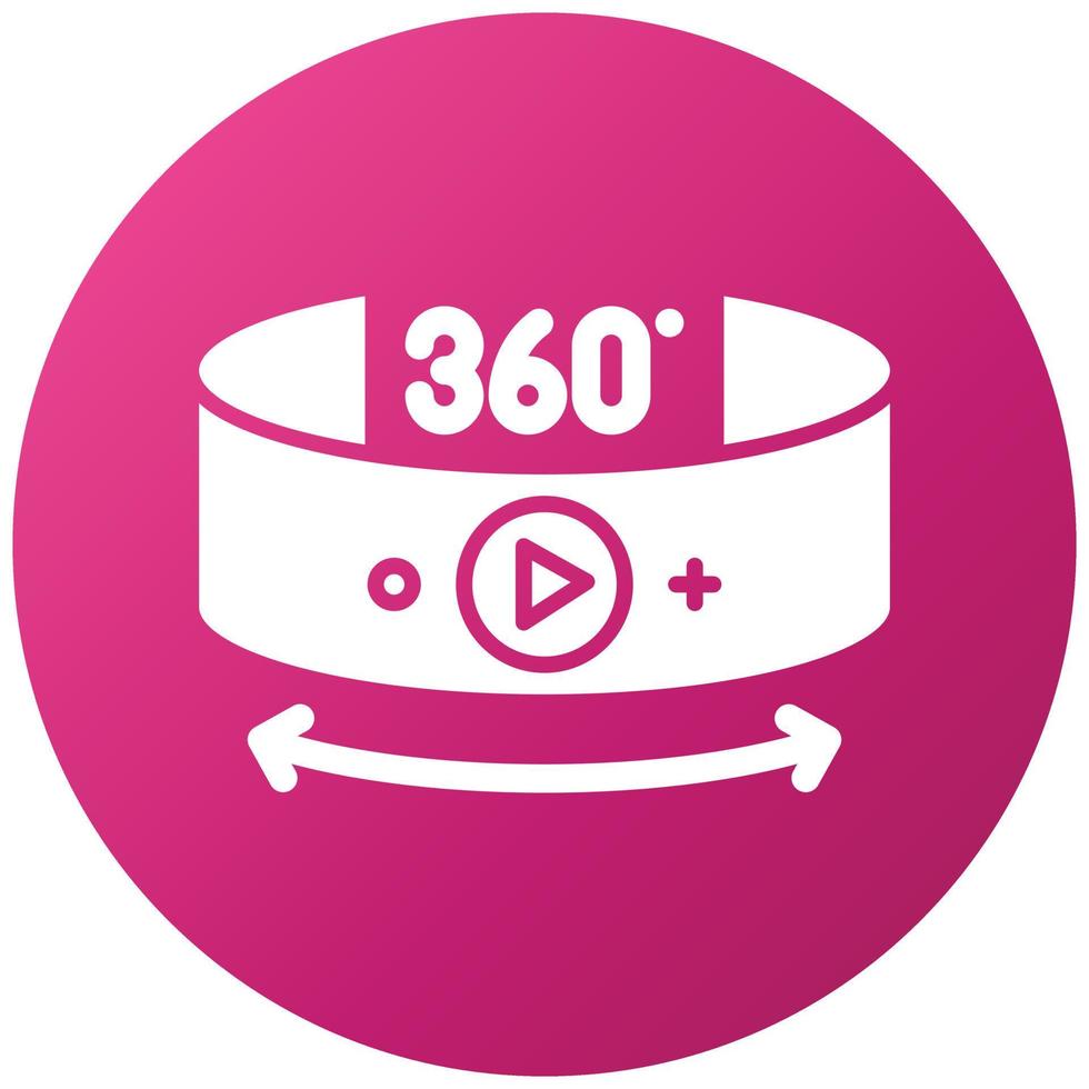 360-Grad-Video-Icon-Stil vektor