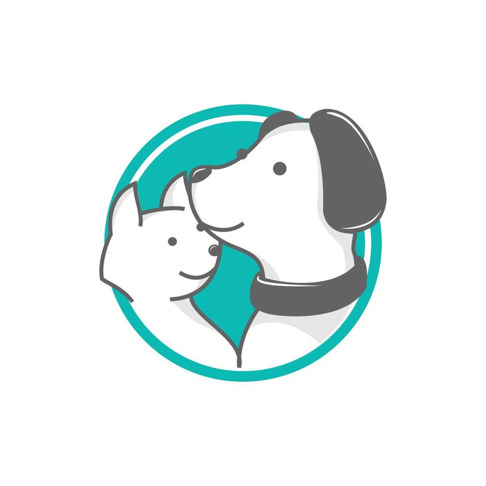 hund och katt logotyp vektor