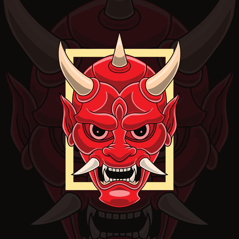 oni mask premium vektor