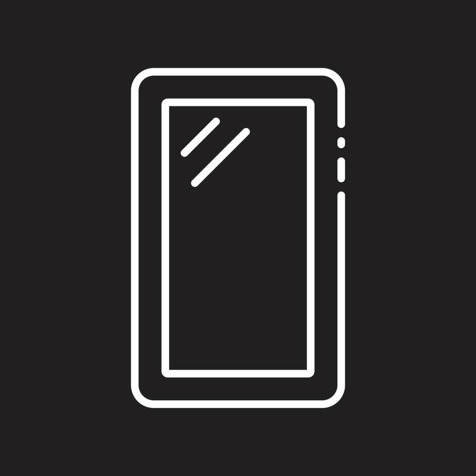 eps10 weißer Vektor Glasrahmen Liniensymbol isoliert auf schwarzem Hintergrund. Glaswand-Umrisssymbol in einem einfachen, flachen, trendigen, modernen Stil für Ihr Website-Design, Logo, Piktogramm und mobile Anwendung