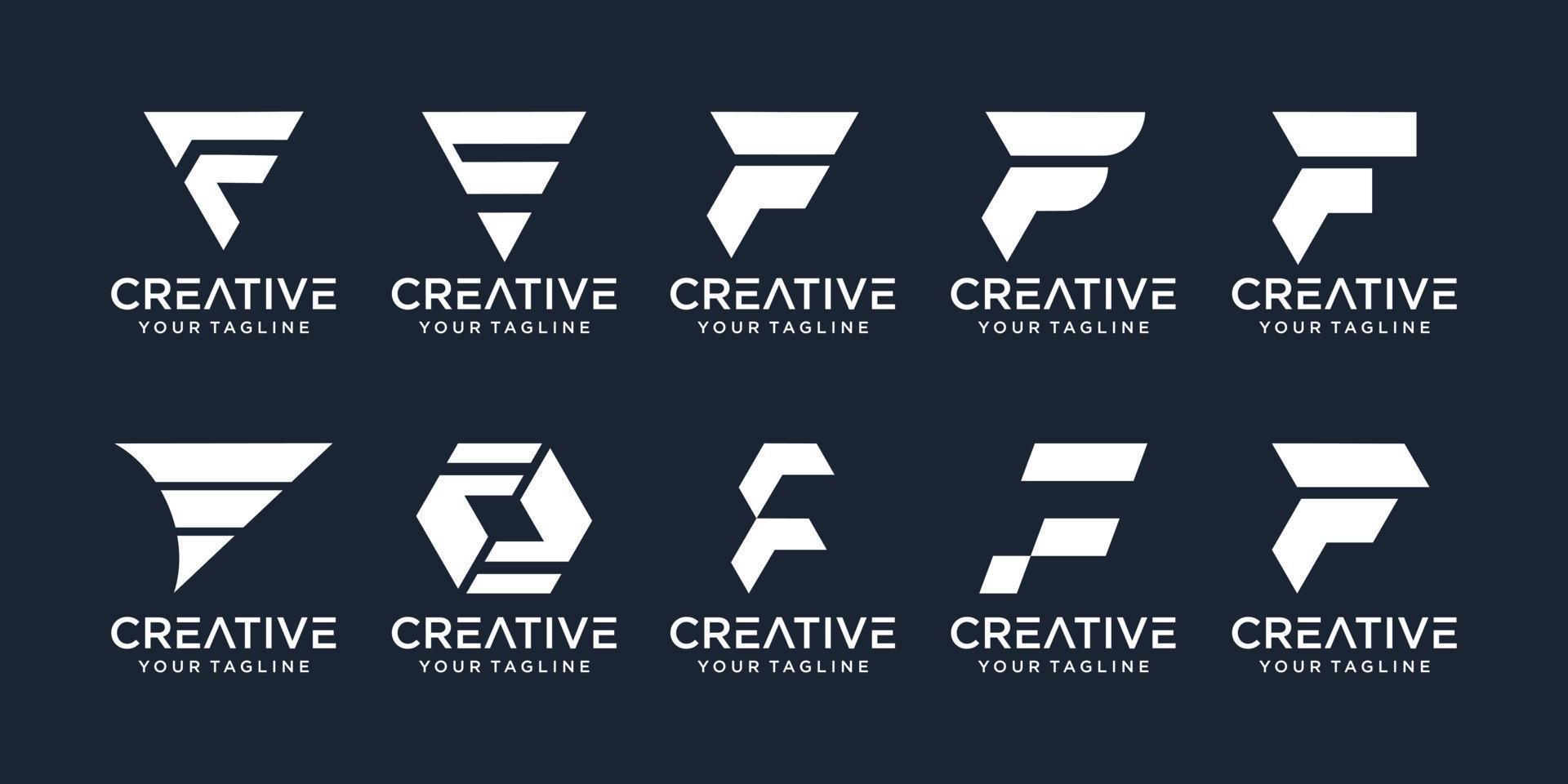 satz abstrakter anfangsbuchstabe f-logo-vorlage. ikonen für das geschäft von mode, sport, automobil, einfach. vektor