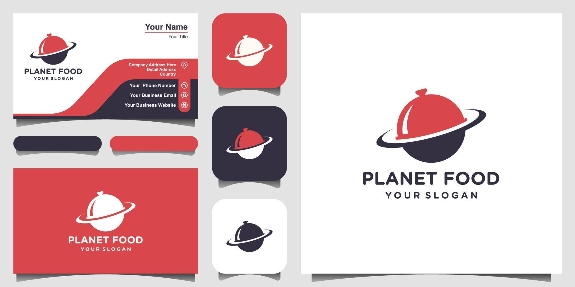 food planet logotyp formgivningsmall illustration och visitkortsdesign. vektor