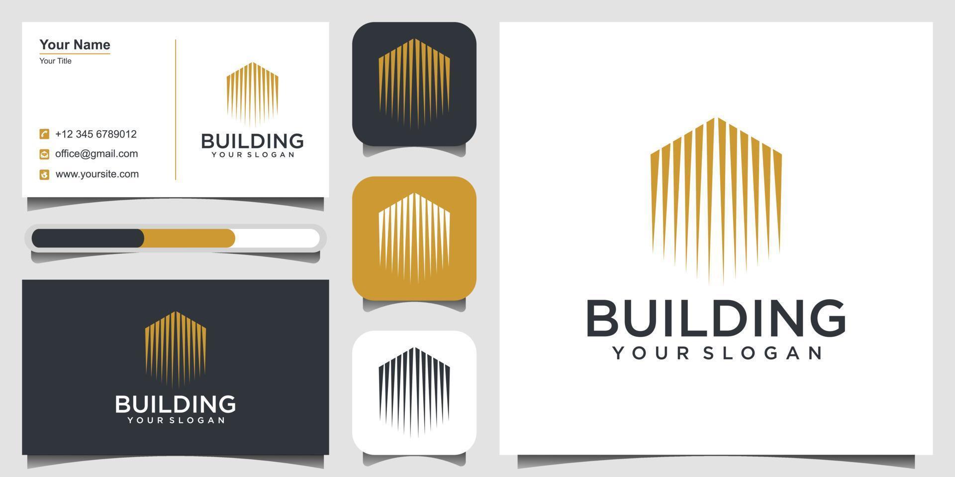 Erstellen inspirierender Logodesigns mit Liniendesigns. Icon und Visitenkarte Premium-Vektor. vektor