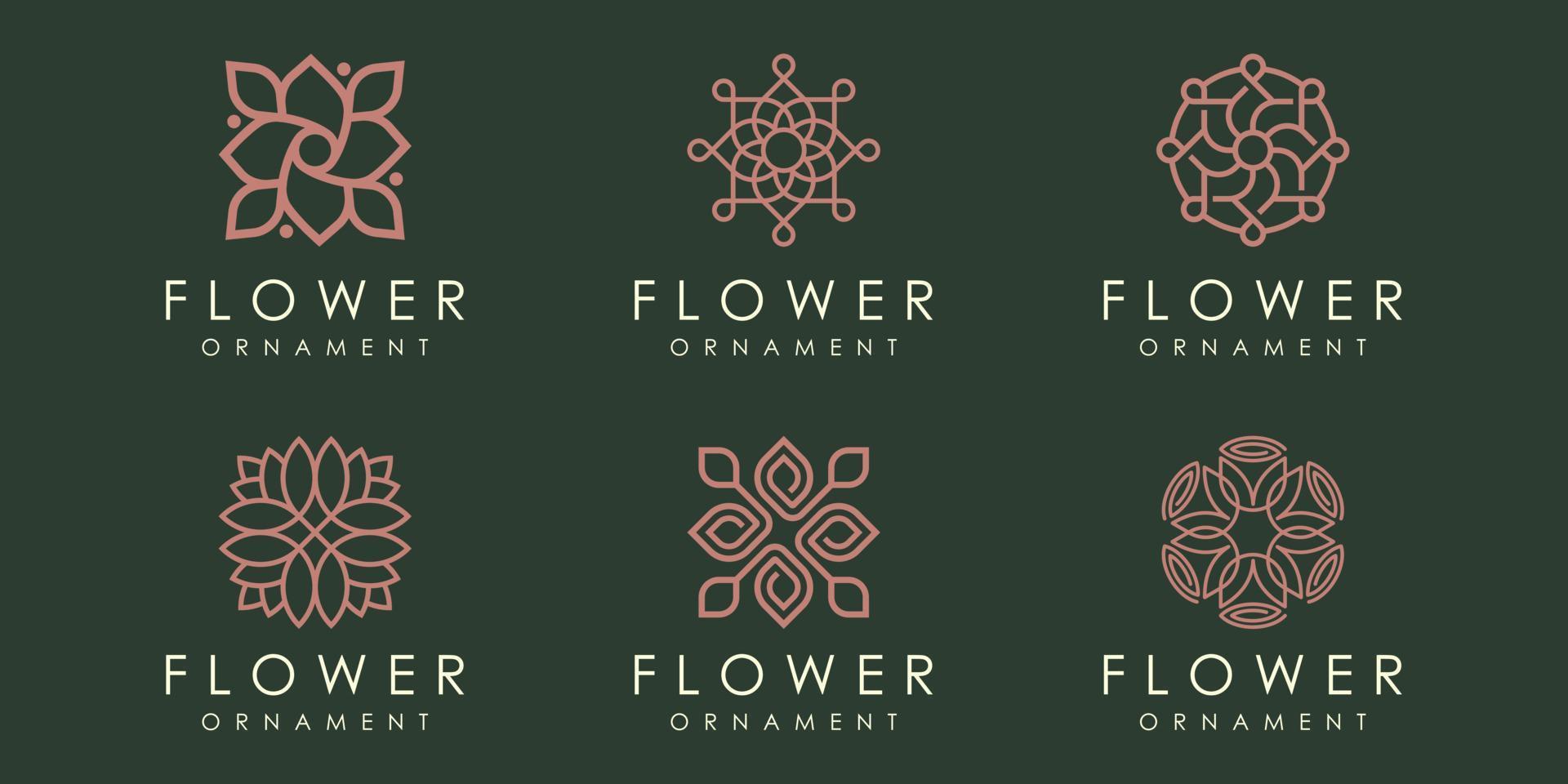 Naturornament-Logo und Icon-Set. Design-Vorlagenvektor. vektor