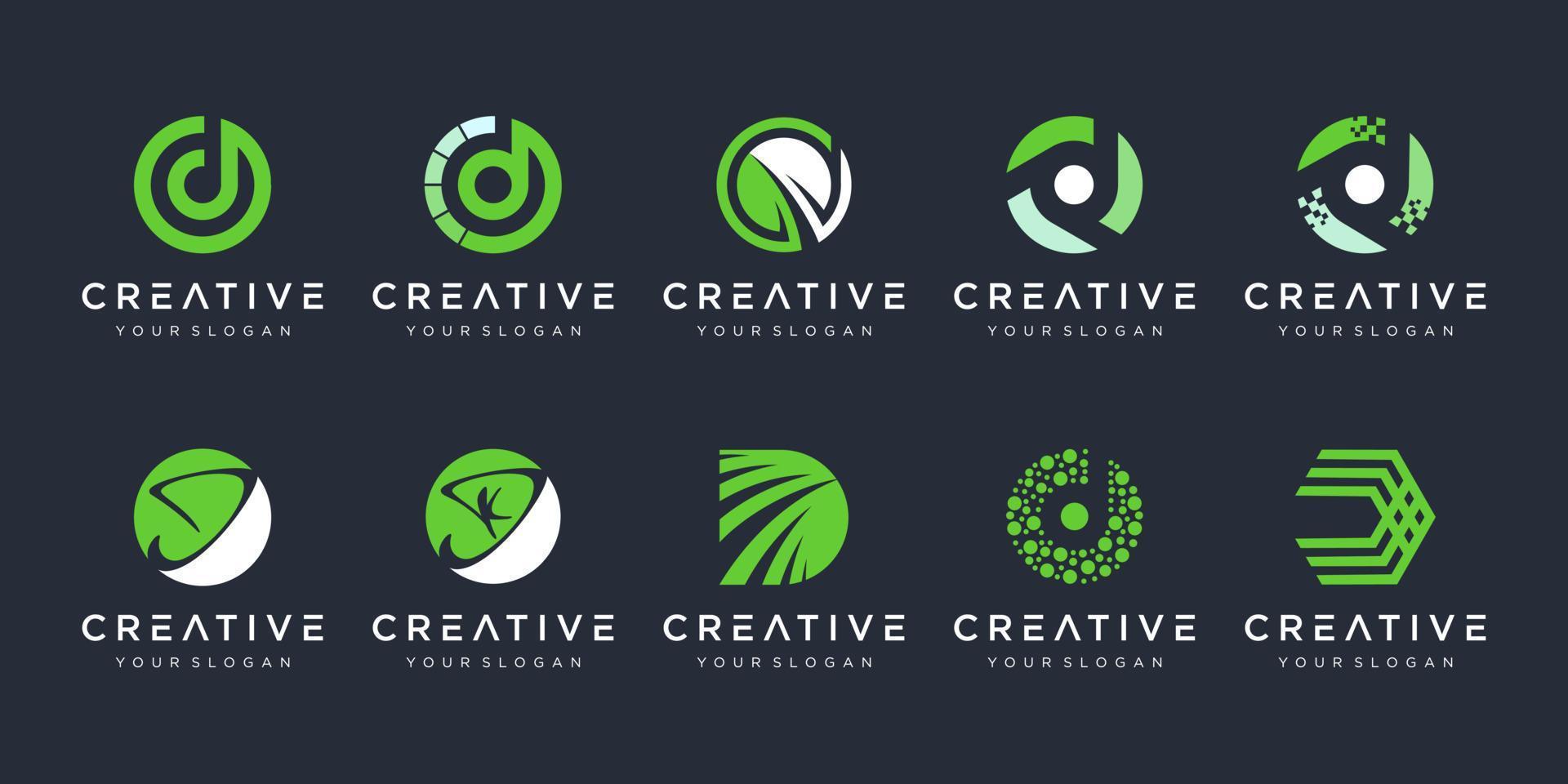 satz kreativer monogrammbuchstabe d logo designvorlage. Das Logo kann für Technologie-, Digital-, Labor- und Finanzunternehmen verwendet werden. vektor