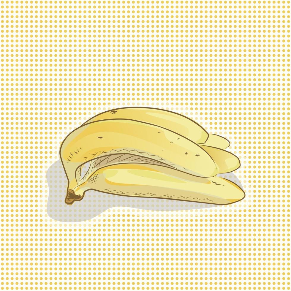 mogna bananer vektorillustration. handritad bild vektor