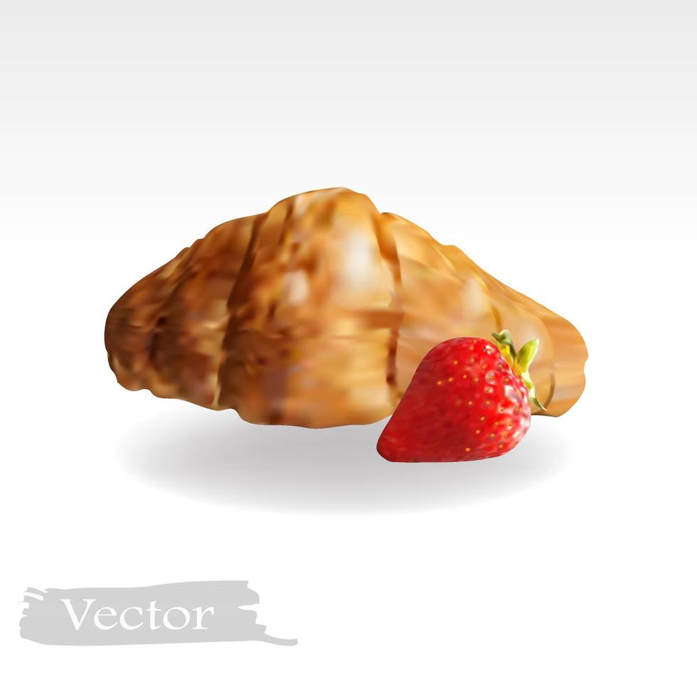 vektorillustration handgezeichnetes croissant vektor