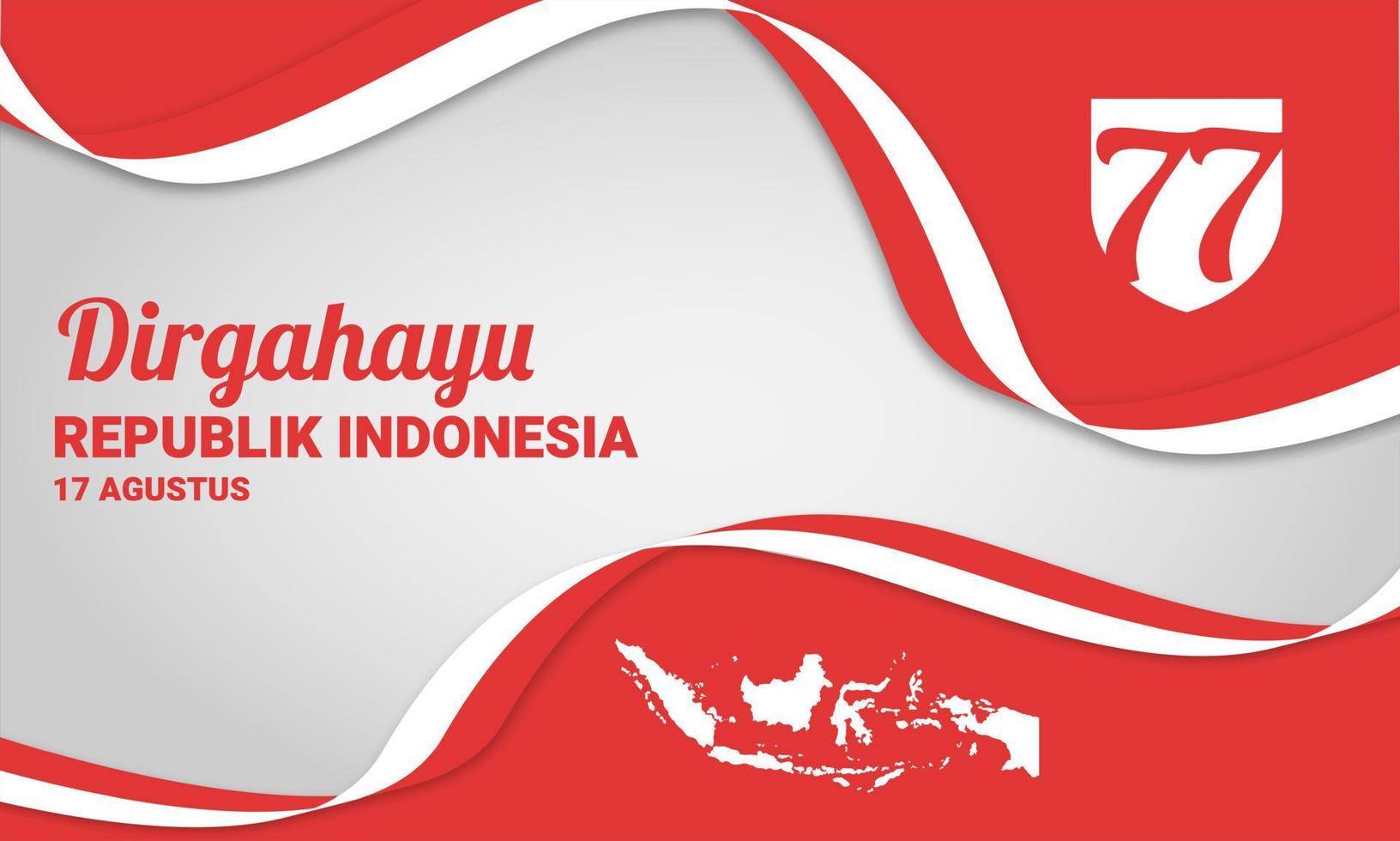 Unabhängigkeitstag Republik Indonesien. dirgahayu kemerdekaan. Illustrationsbanner, Plakatdesign vektor