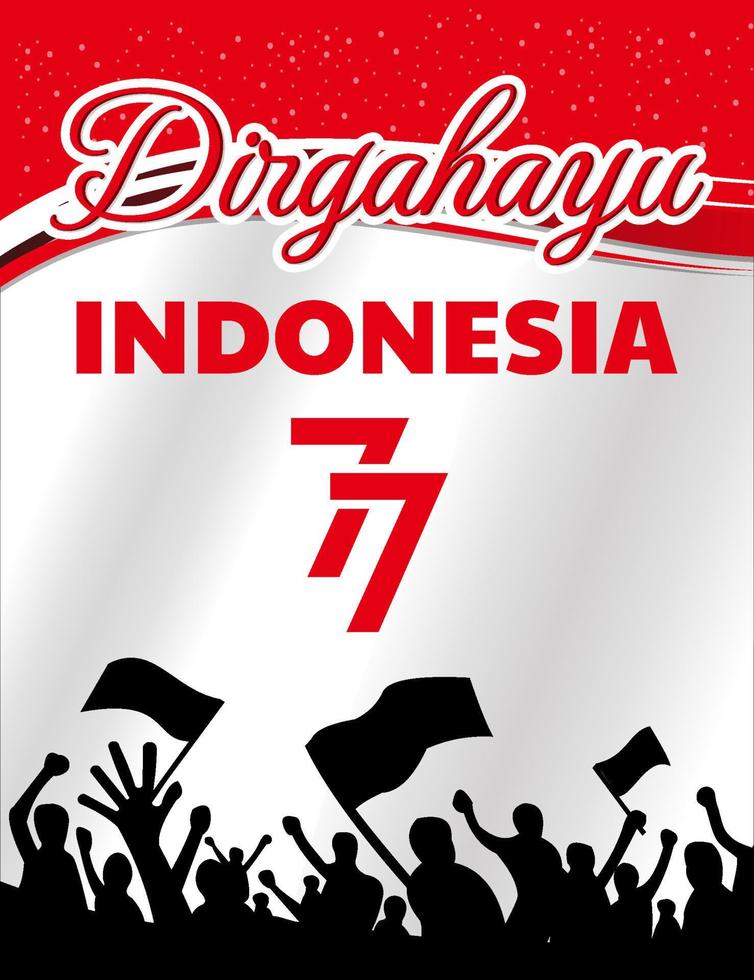 Plakatdesign zum indonesischen Unabhängigkeitstag mit abstraktem rotem und weißem Hintergrund vektor