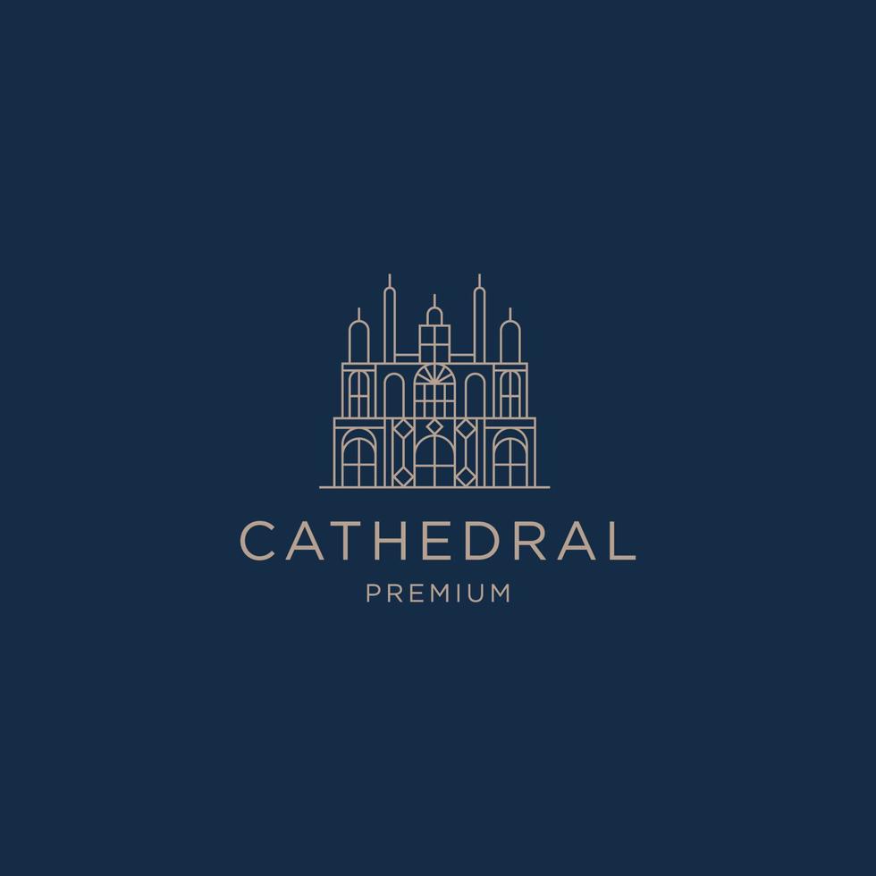 Kathedrale-Logo-Design-Vorlage Grafik-Design-Vektor-Illustration vektor