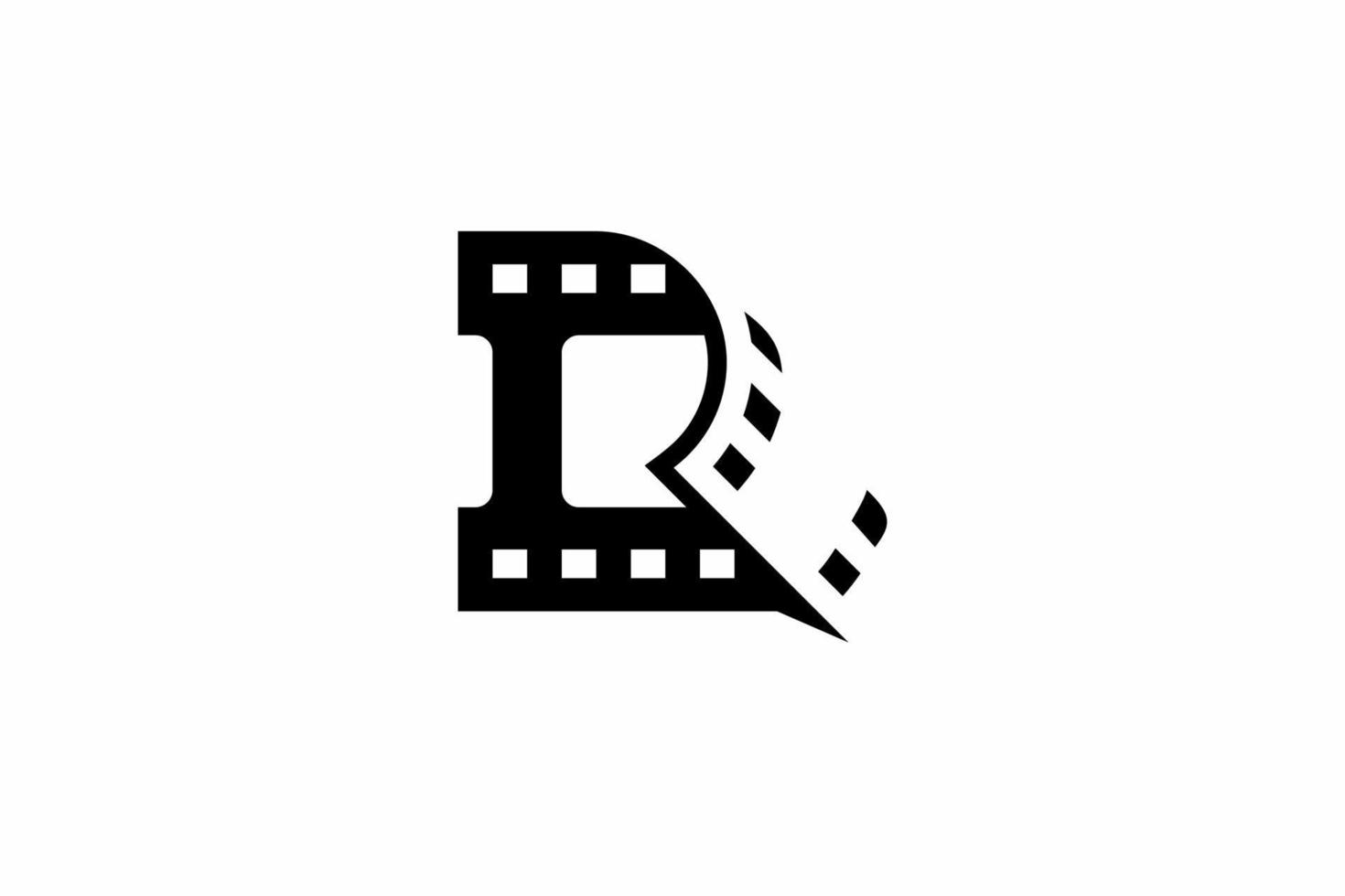 design logofilm och bokstaven r vektor