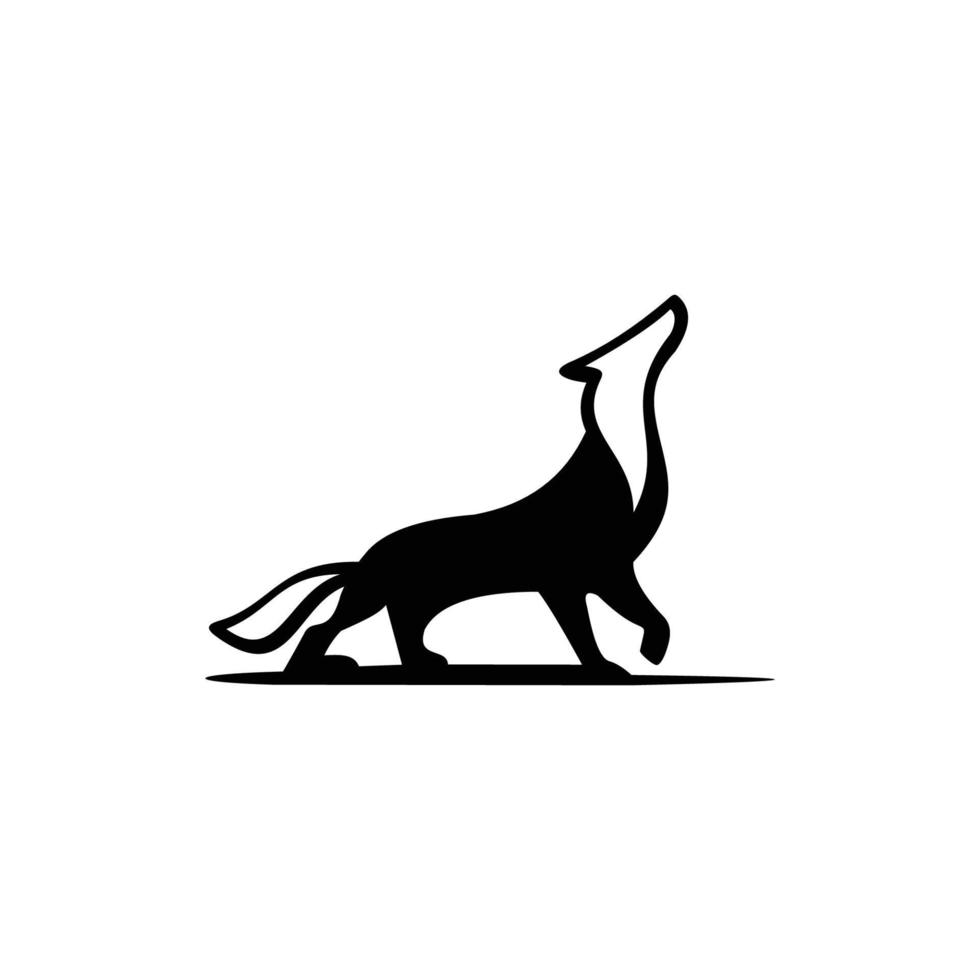 Silhouette des Wolfs. das Design des Vektorsymbols für das Wolf-Logo-Template vektor