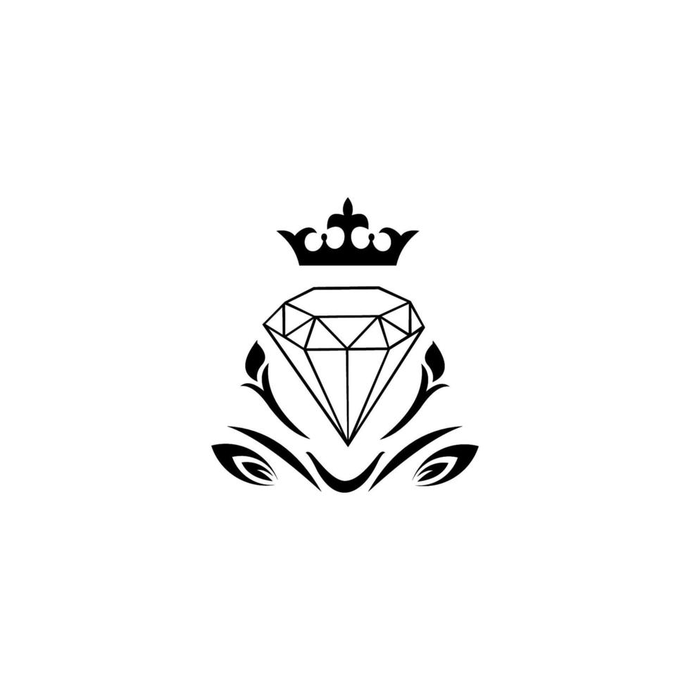 diamant logotyp vektor mall. symbol för kosmetika och förpackningar, smycken, handgjorda eller skönhetsprodukter