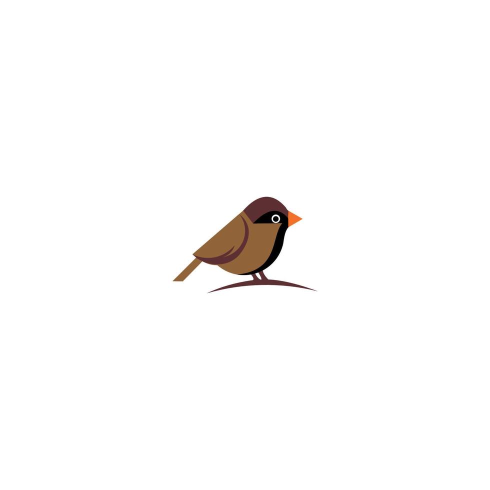 kleine Vogelikone, Emblemdesign auf weißem Hintergrund. vektor