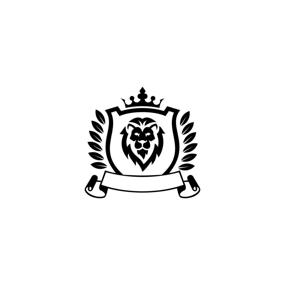 lejonkungens logotyp. lejonhuvud och krona vektor. element för varumärkesidentitet. vektor
