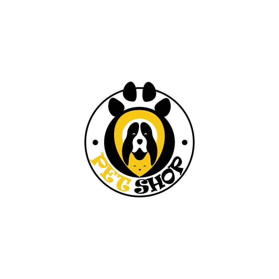 petshop logotyp. kan använda djurkliniker, djuraffär och veterinär. vektor