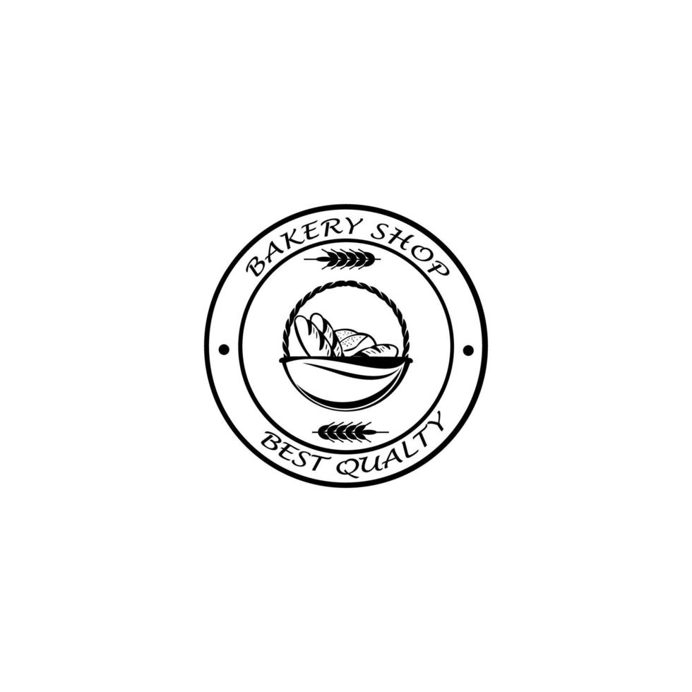 Brotkorb-Logo - Vektorillustration. Bäckerei-Emblem-Design, Symbol oder Symbol für Design-Menü-Restaurant, Kochclub, Food-Studio oder Hausmannskost. vektor
