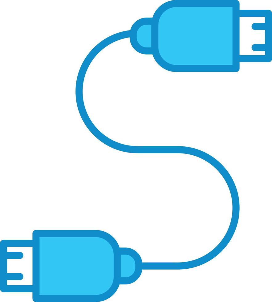 USB-Kabelleitung blau gefüllt vektor