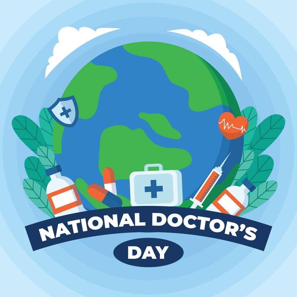 nationella läkare dag bakgrund vektor