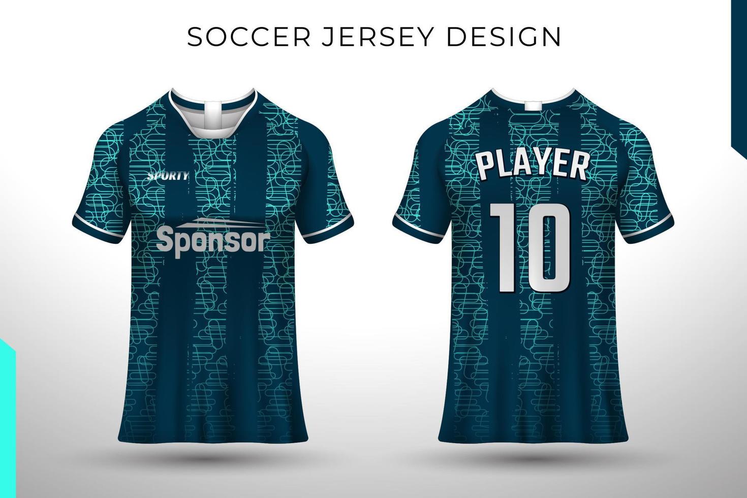 Vorderseite Rückseite T-Shirt-Design. Sportdesign für Fußball, Rennen, Radfahren, Gaming-Jersey-Vektor. vektor