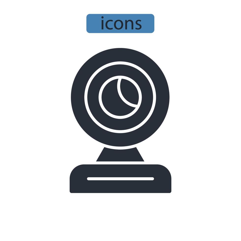 Webcam-Symbole symbolisieren Vektorelemente für das Infografik-Web vektor