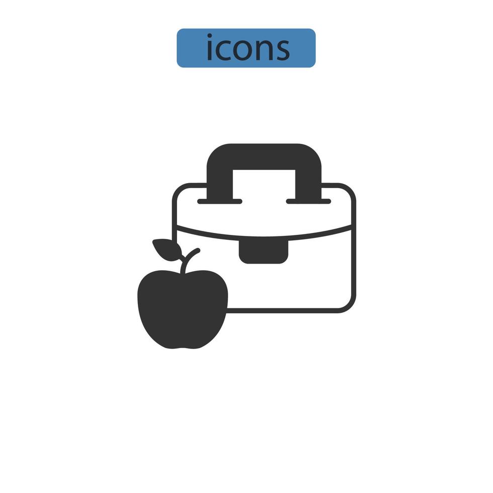 Lunchbox-Symbole symbolen Vektorelemente für Infografik-Web vektor
