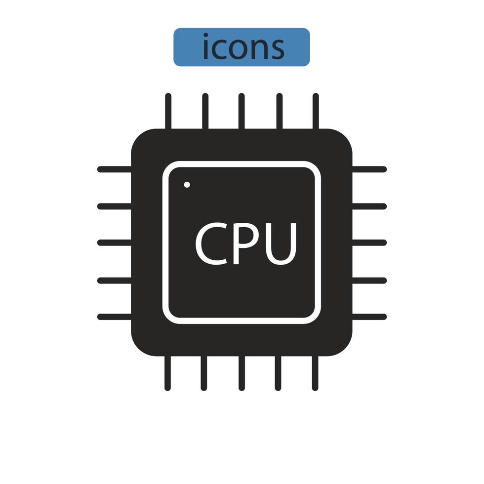 CPU-Symbole Symbolvektorelemente für Infografik-Web vektor