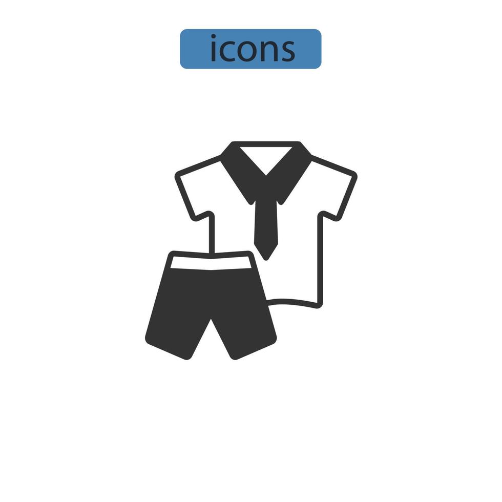 skoluniform ikoner symbol vektorelement för infographic webben vektor