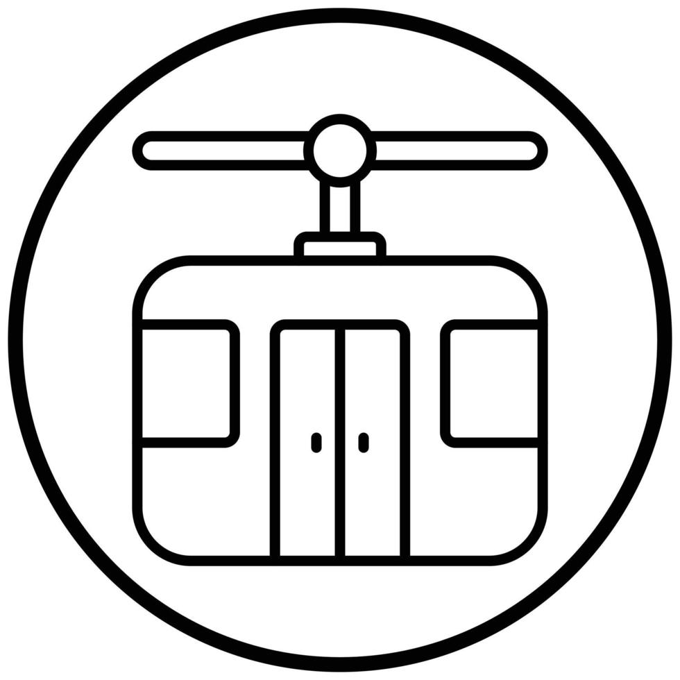 Seilbahn-Symbol-Stil vektor