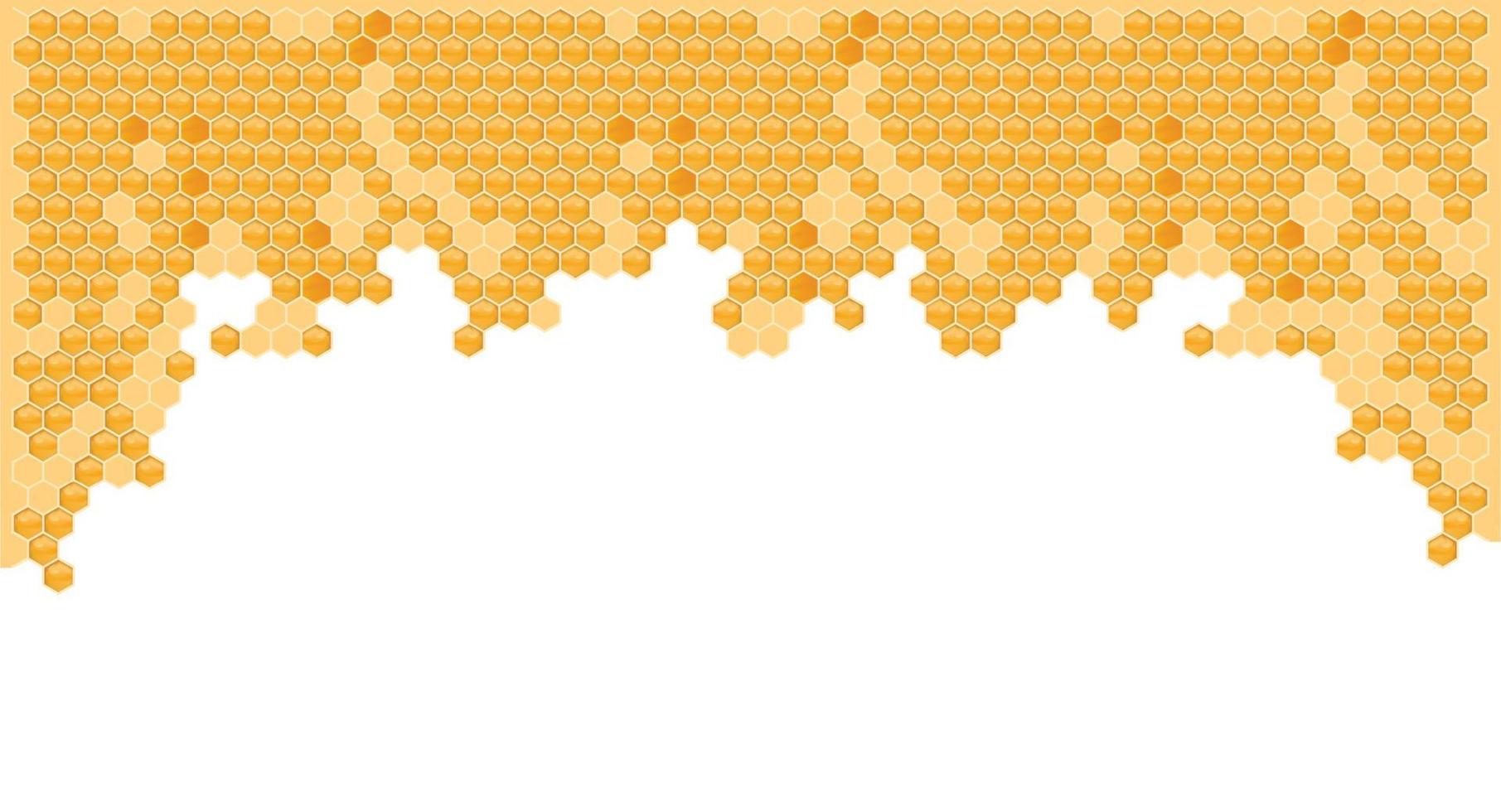 gelb-orangeer wabenhintergrund. Bienenstock mit sechseckigen Gitterzellen. geometrische nahtlose Textur. realistische 3D-Vektorillustration. vektor