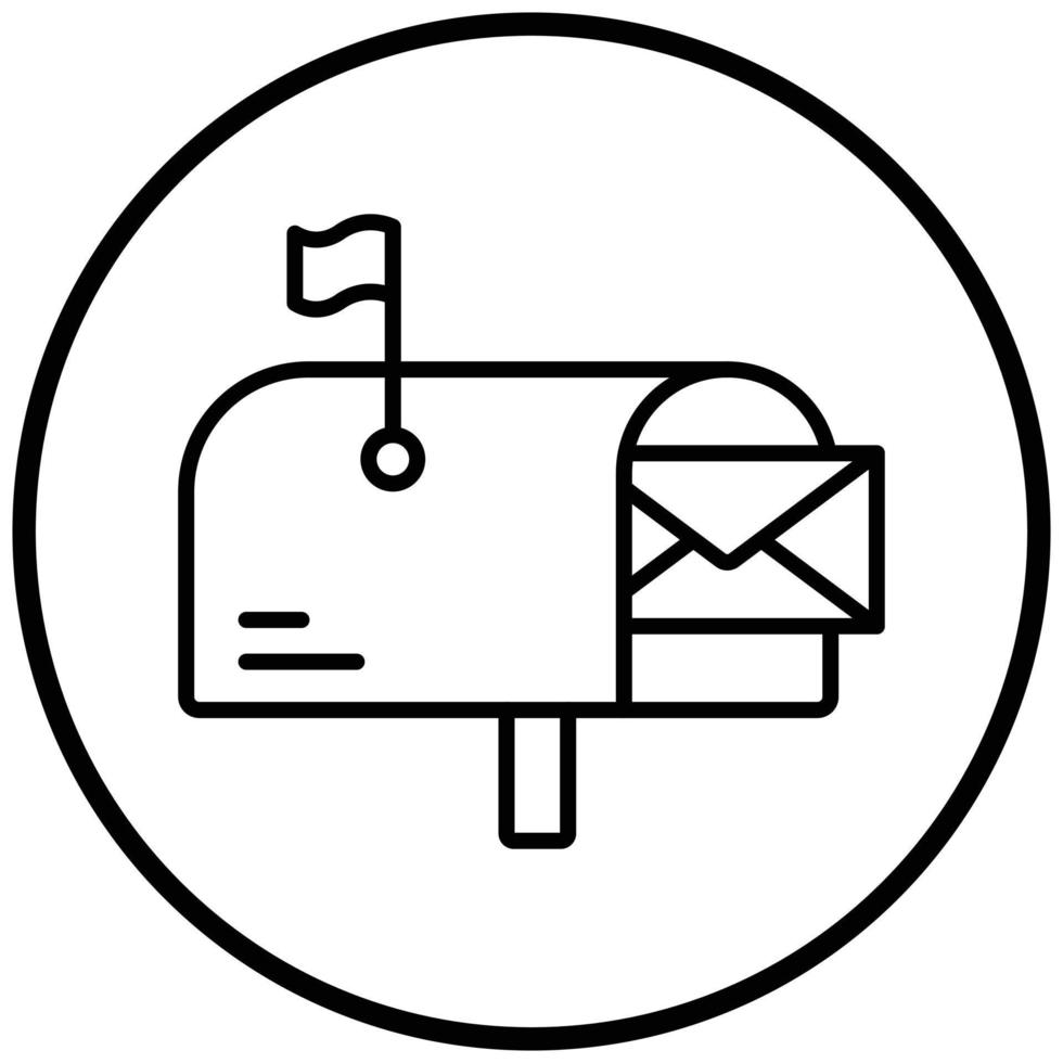 brevlåda ikon stil vektor