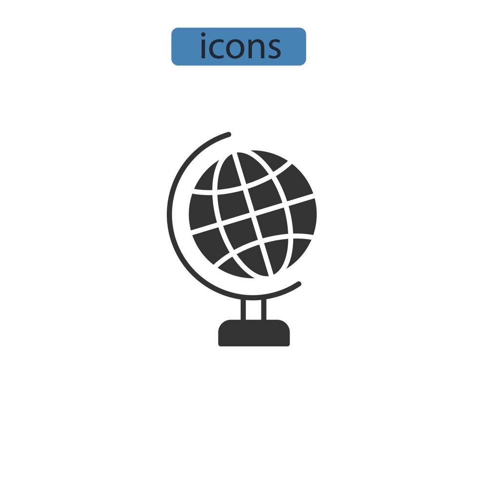 Globussymbole symbolen Vektorelemente für das Infografik-Web vektor