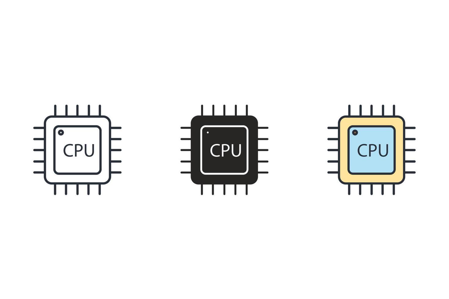 CPU-ikoner symbol vektorelement för infographic webben vektor