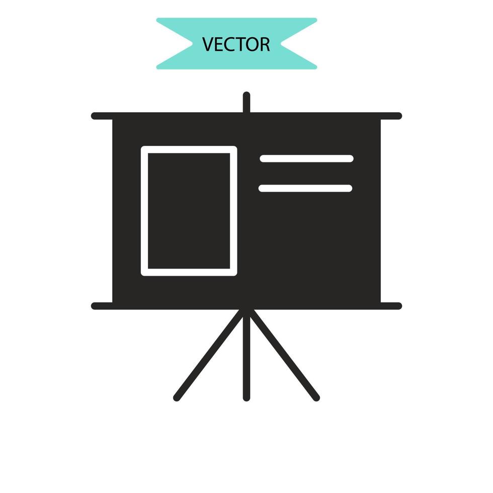 Pitch-Deck-Symbole symbolisieren Vektorelemente für das Infografik-Web vektor