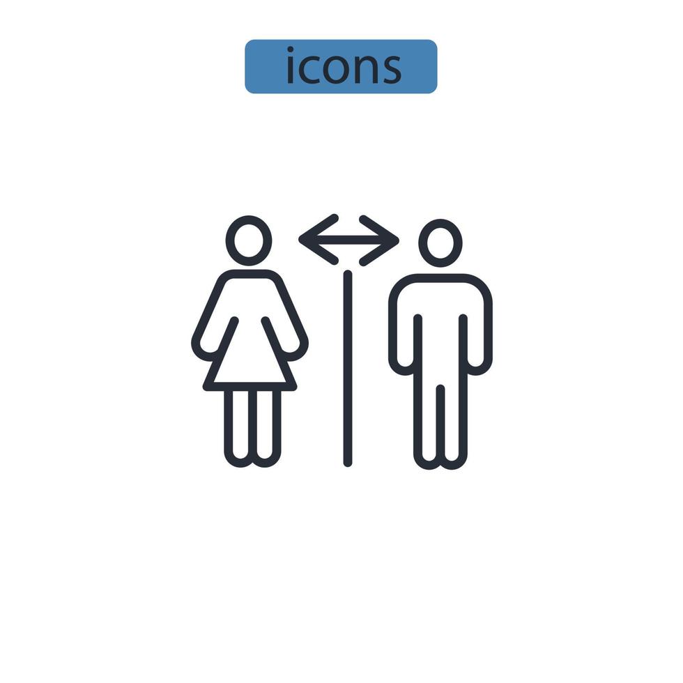 socialt avståndstagande ikoner symbol vektorelement för infographic webben vektor