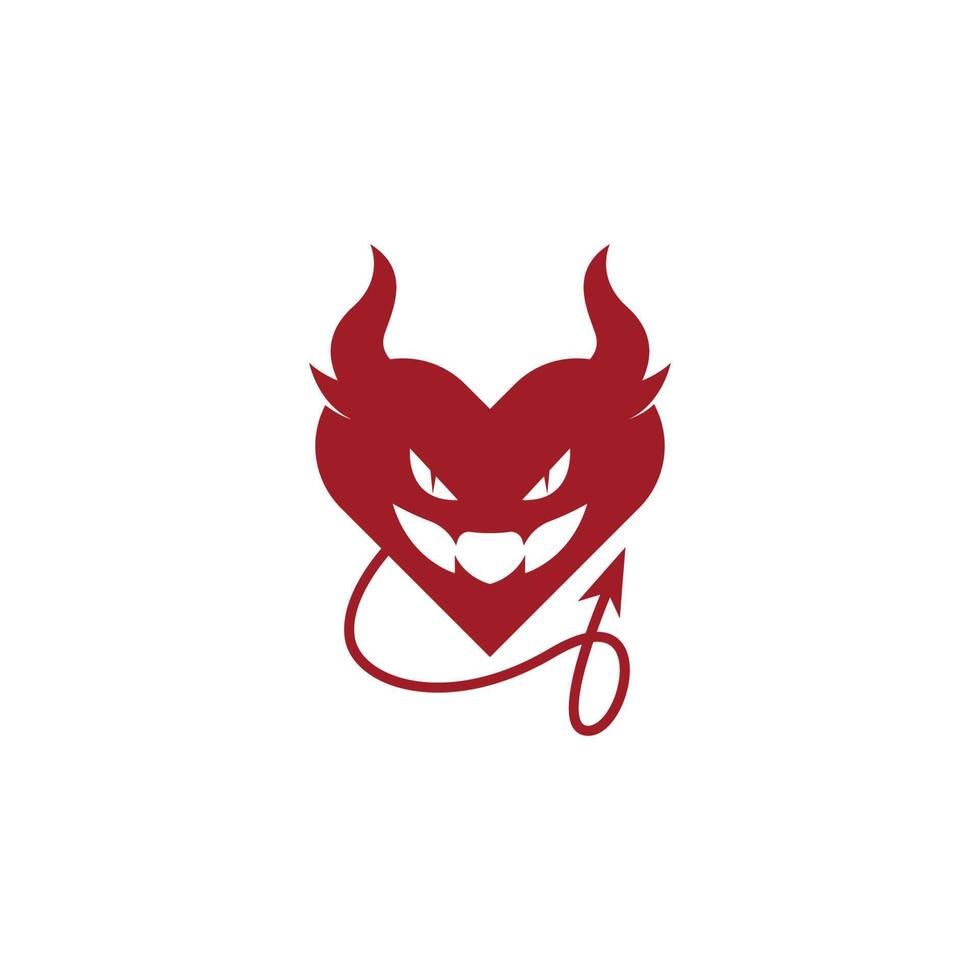 Teufel Herz Symbol Logo Design Illustration vektor