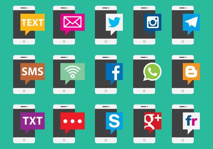 Sociala och mobila enheter vektorer