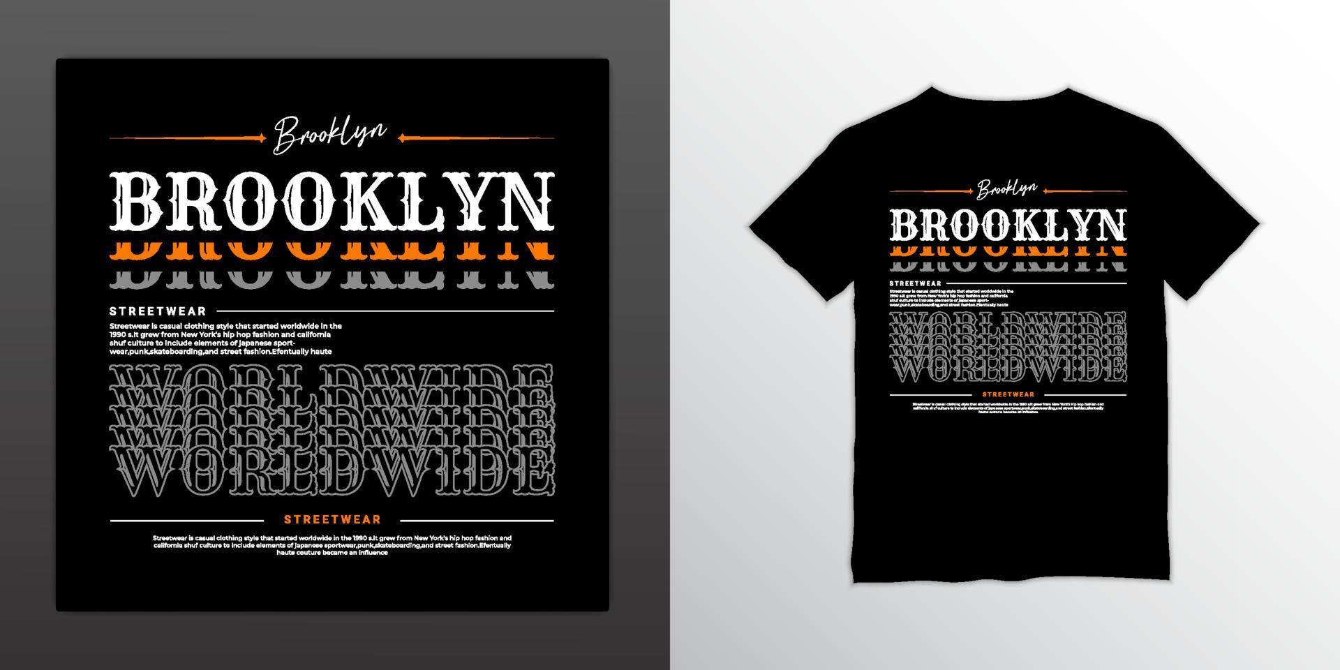 brooklyn skrivdesign, lämplig för screentryck av t-shirts, kläder, jackor och andra vektor