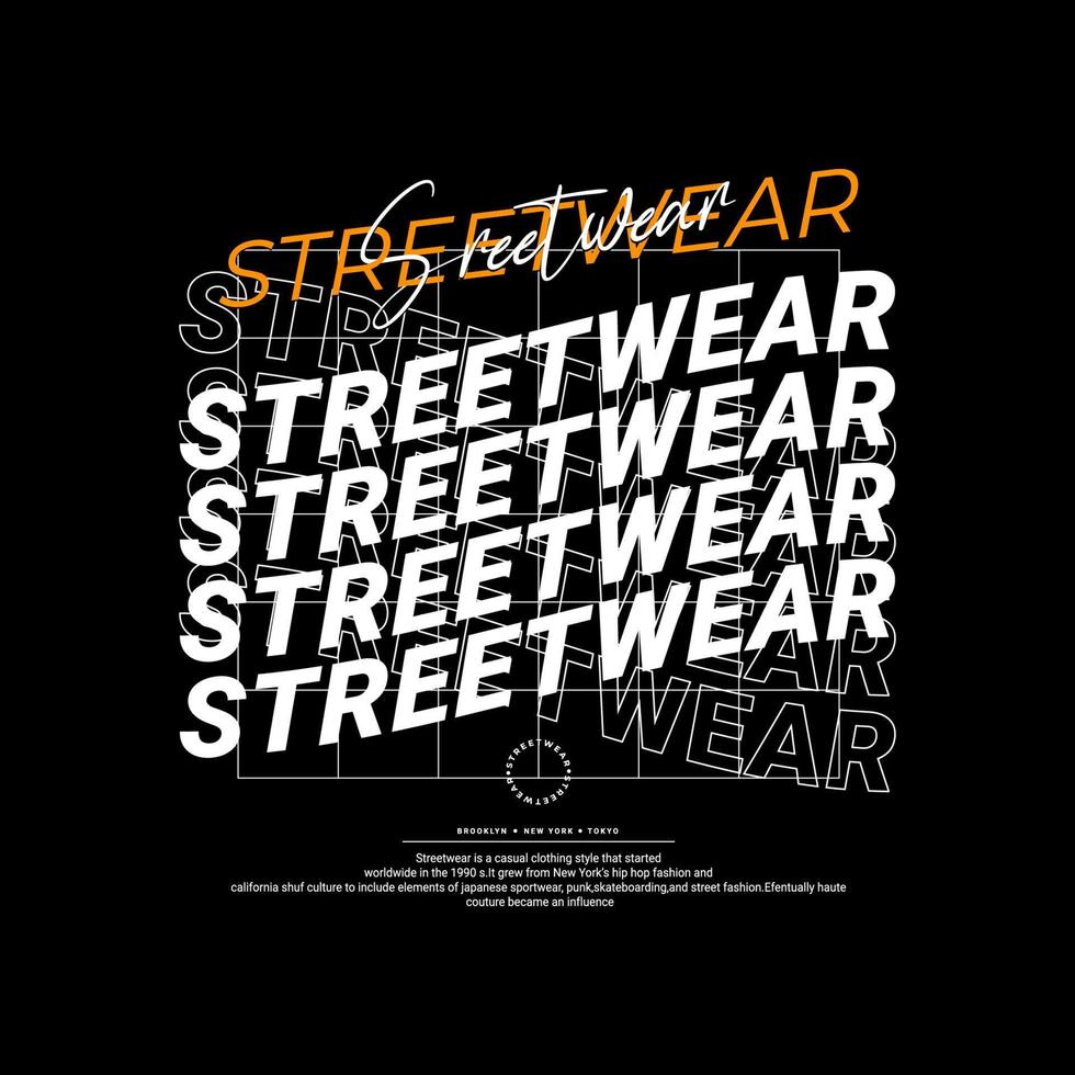 streetwear t-shirt design, lämplig för screentryck, jackor och andra vektor