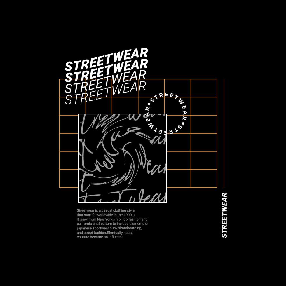 Streetwear-T-Shirt-Design, geeignet für Siebdruck, Jacken und andere vektor