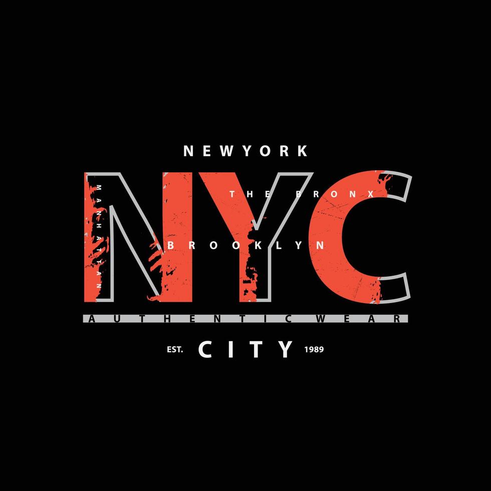 New York Brooklyn Typografie-Vektor-T-Shirt-Design vektor