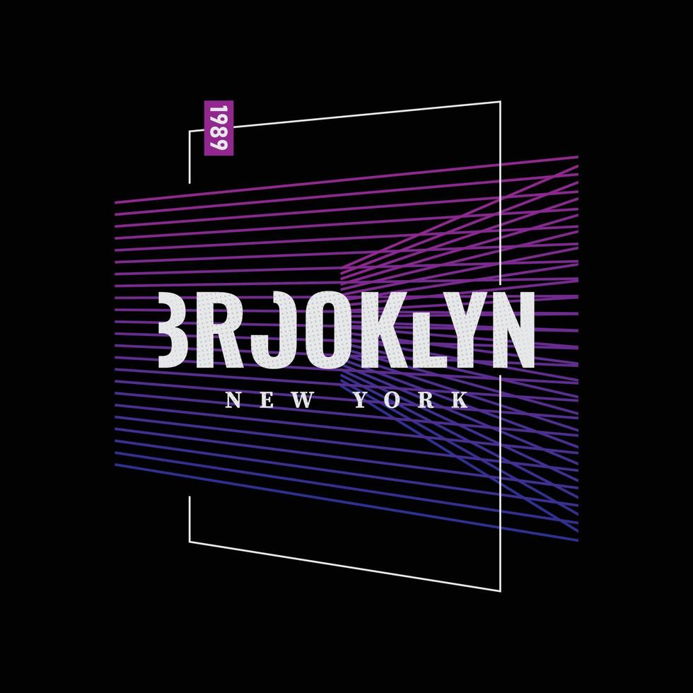 new york brooklyn t-shirt och kläddesign vektor