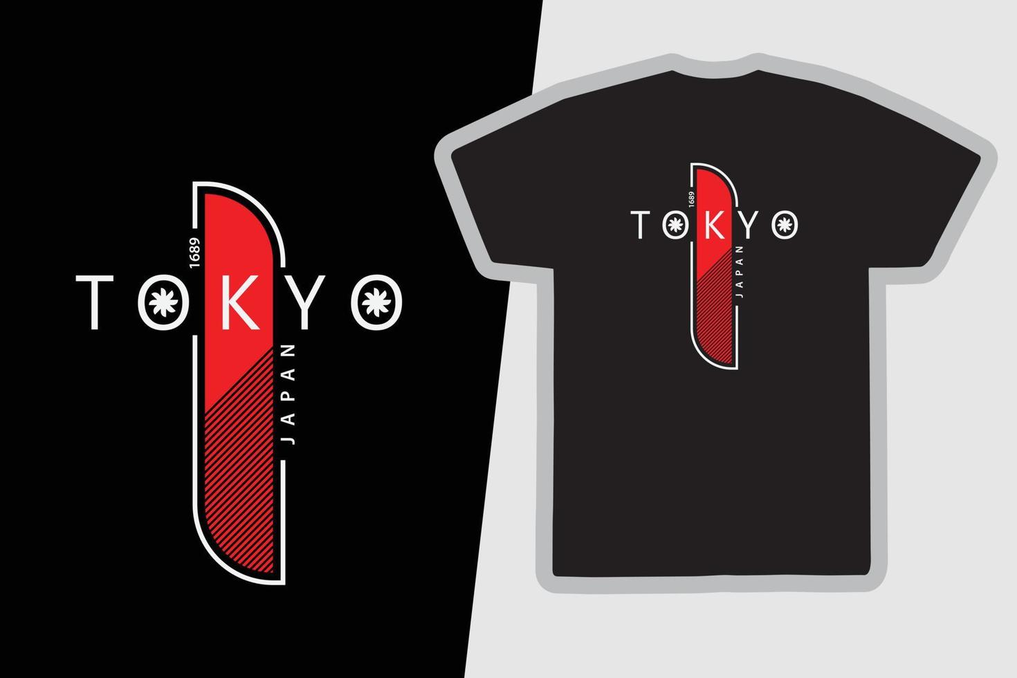tokyo t-shirt och kläddesign vektor