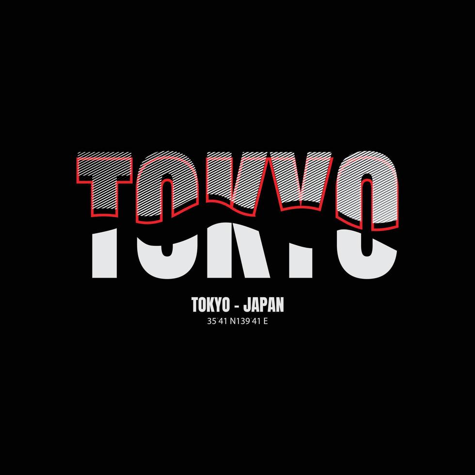 tokyo grafisk t-shirt och kläddesign vektor