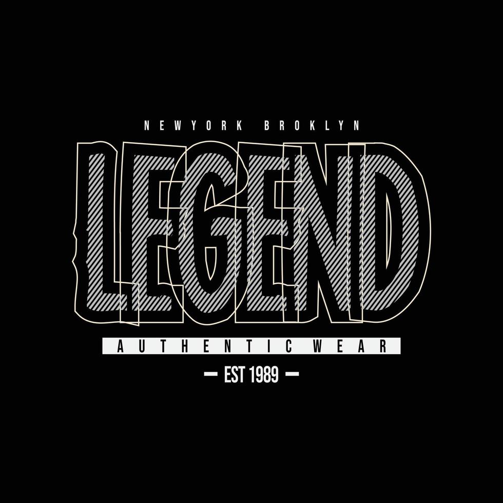 legendäres T-Shirt- und Bekleidungsdesign vektor