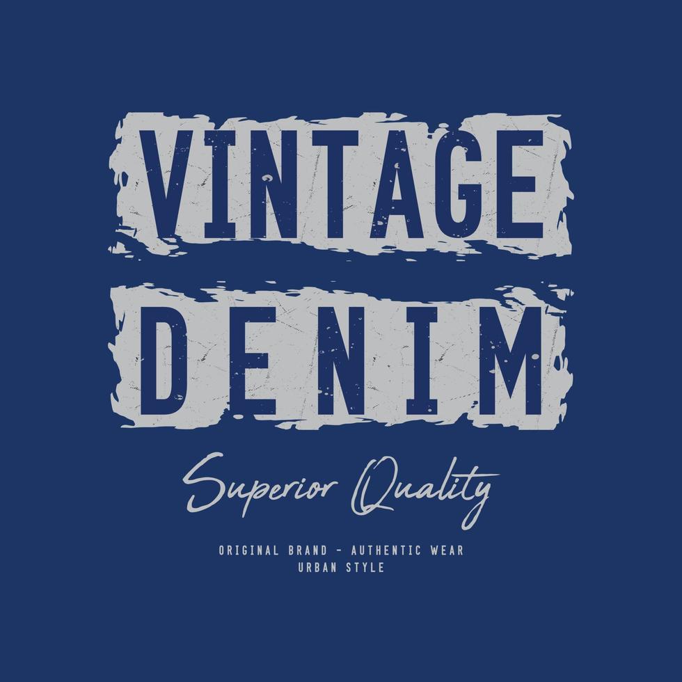 Vintage-Deenim-T-Shirt und Bekleidungsdesign vektor