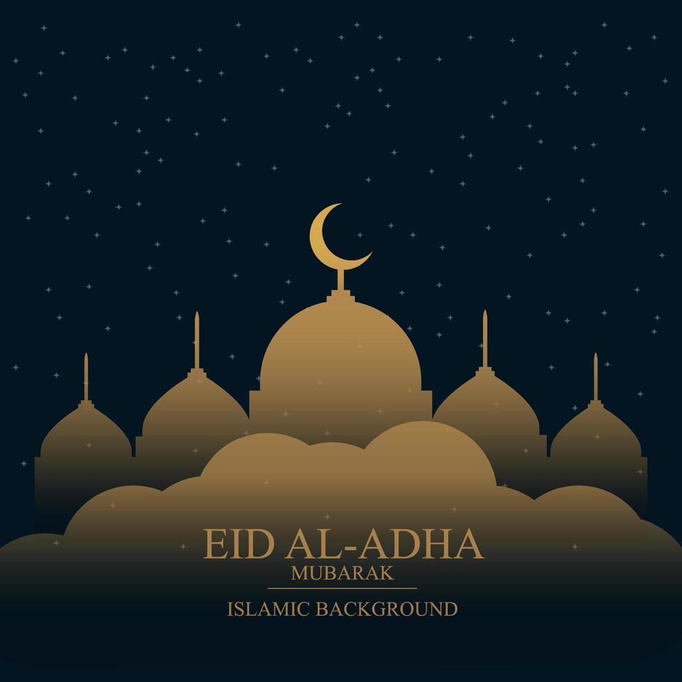 glücklicher hintergrund des eid al adha bakrid festivals. flache muslimische feiertagsfahnenschablone. Religionsfeier-Grußkarte. Mubarak feiern Veranstaltungskulisse. Vektor-Illustration vektor