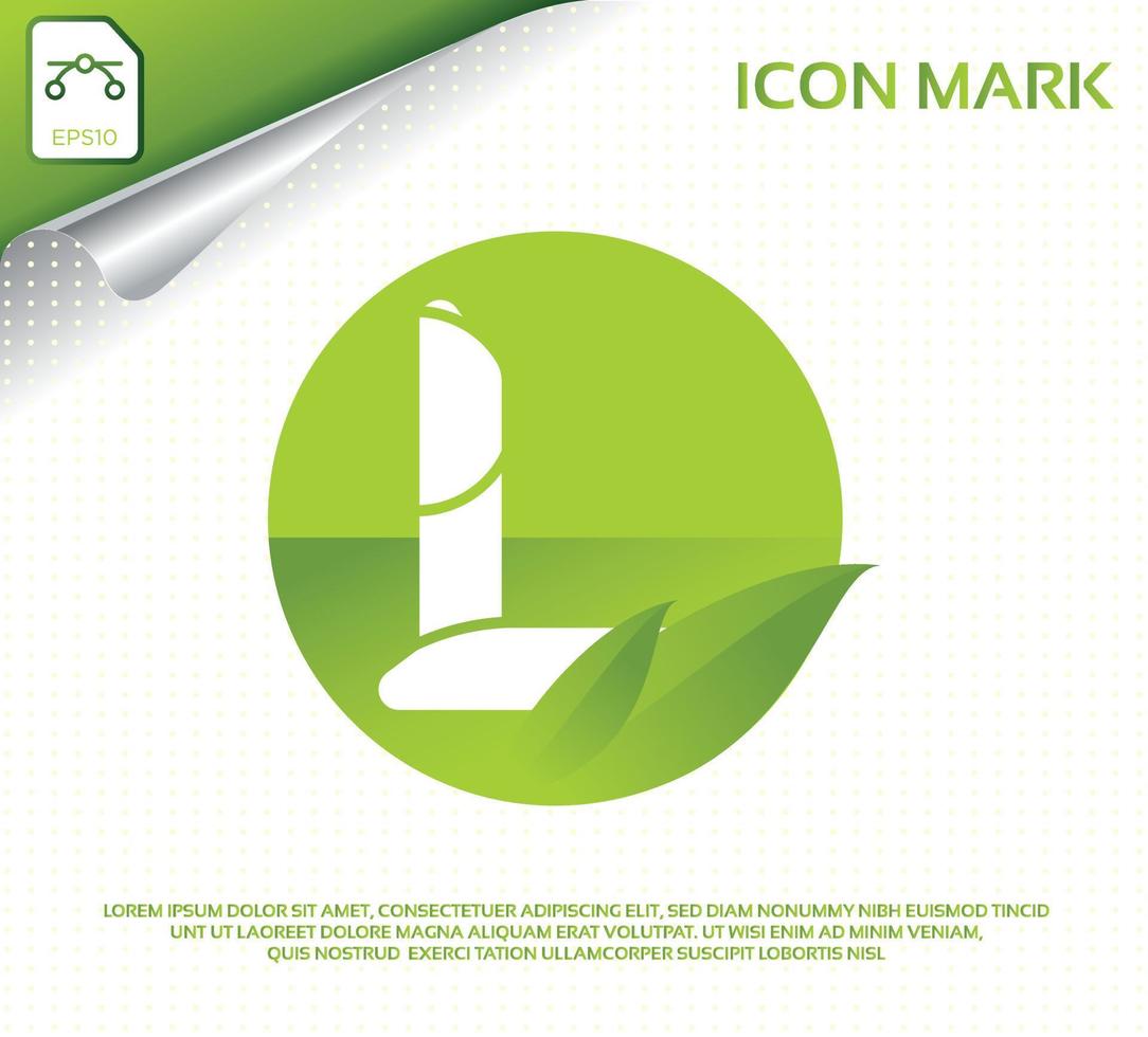 kreativa bokstaven l och modern gröna blad logotyp design vektor