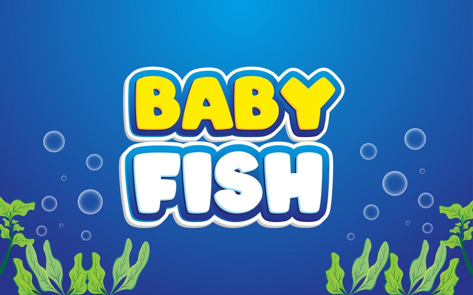 baby fisk texteffekt med tång illustration vektor